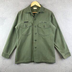 Vintage 1980s US Army OG 507 Button Up Military Shirts size M